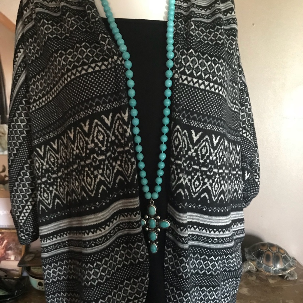 Black and grey sweater cardigan